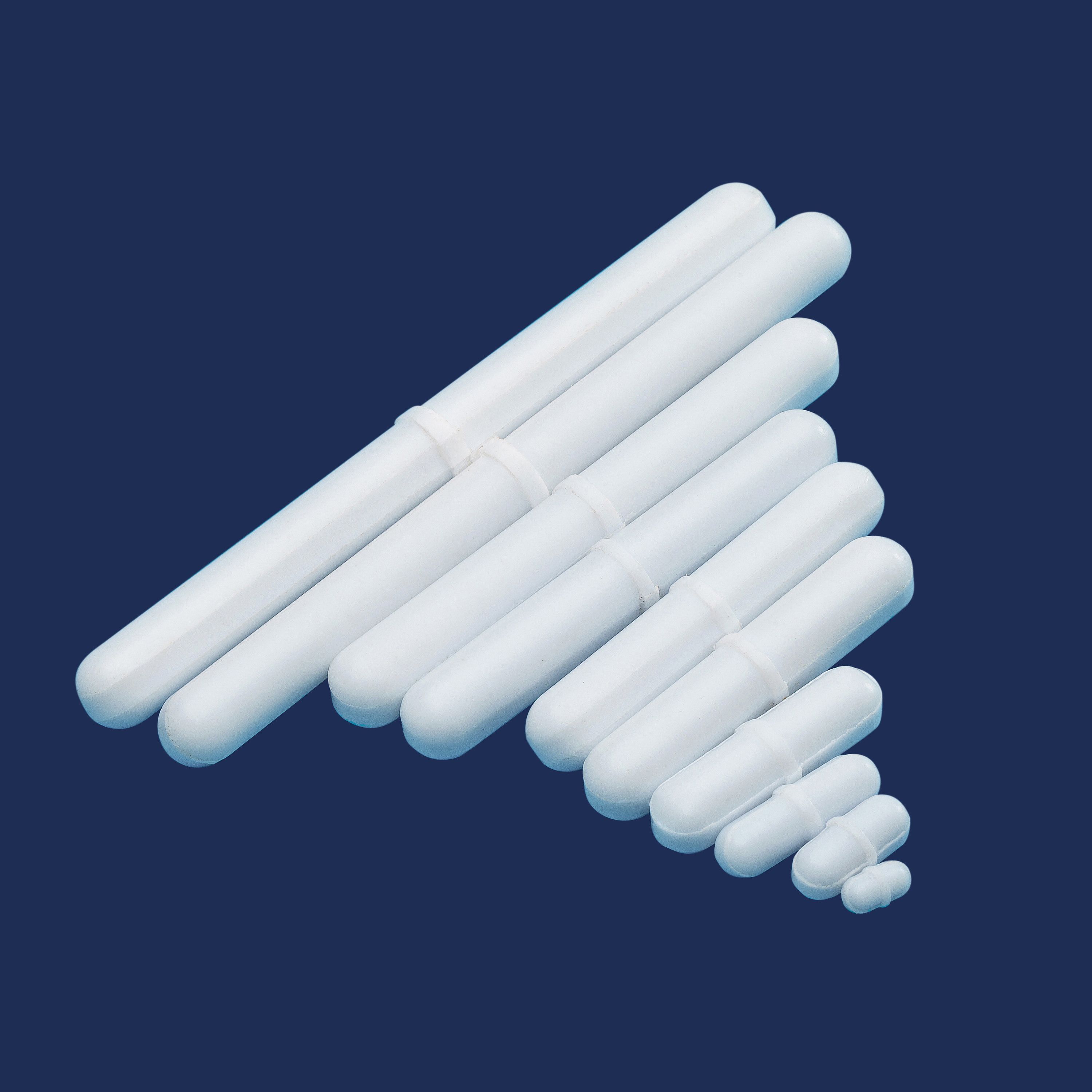 聚四氟乙烯磁力搅拌子,圆柱型,带轴环