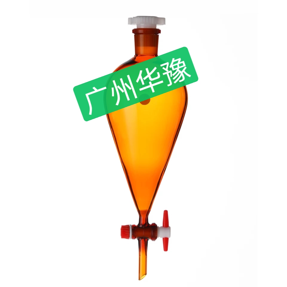 玻璃分液漏斗 125ml 棕色 聚四氟乙烯活塞(有图