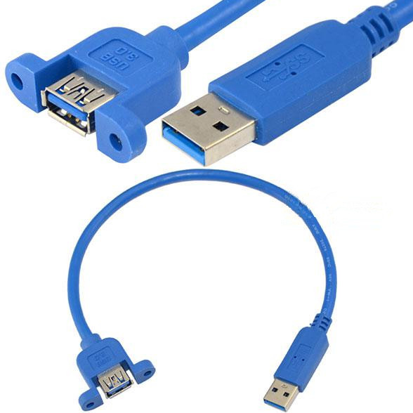 USB3.0 数据延长线 带螺丝孔可固定挡板 