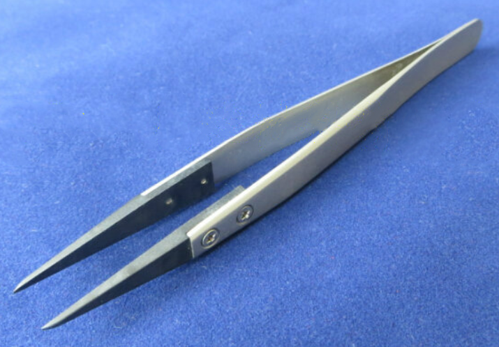 防静电不锈钢柄碳纤维镊子尖头晶元镊子