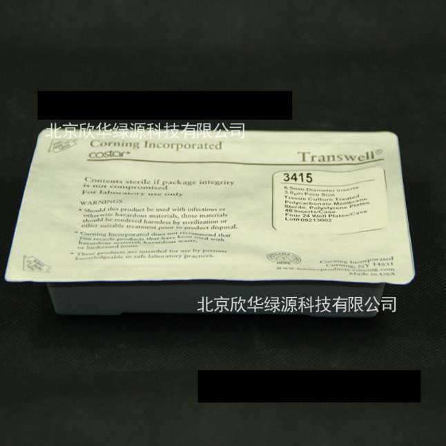 Transwell-24膜嵌套，6.5mm直径，3.0um孔径PC膜，PC（聚碳酸酯）灭菌，12个/包，4包/箱