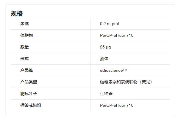eBioscience™ 链霉亲和素 PerCP-eFluor™ 710偶联物