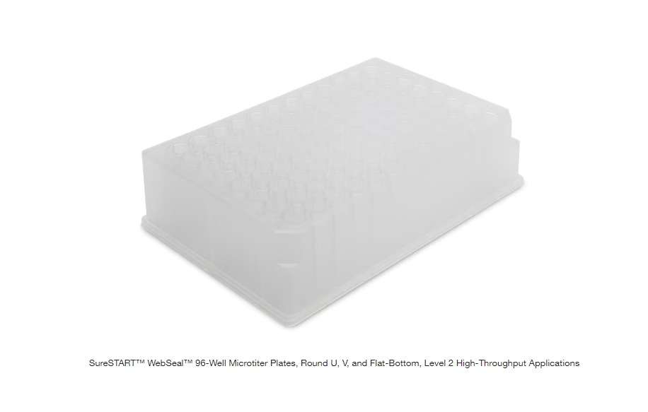 SureSTART™ WebSeal™ 96-Well Microtiter Plates, Round U, V, and Flat-Bottom, Level 2 High-Throughput Applications
